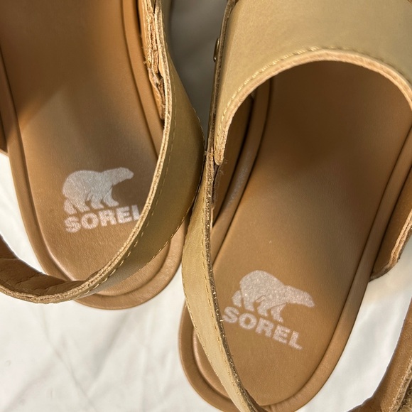 Sorel Joanie IV Platform Wedge Sandal Beige 3 inch heel Size 8 - Picture 8 of 11